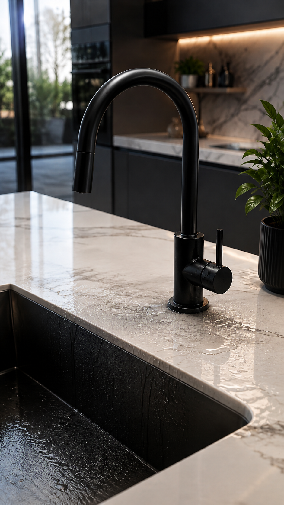 SmartHub 24-Inch Silicone Faucet Mat – Self-Draining Sink Splash Guard