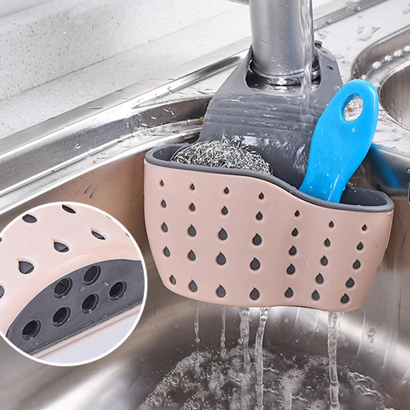 Kitchen Sink Sponge Holder - Faucet Organizer Caddy