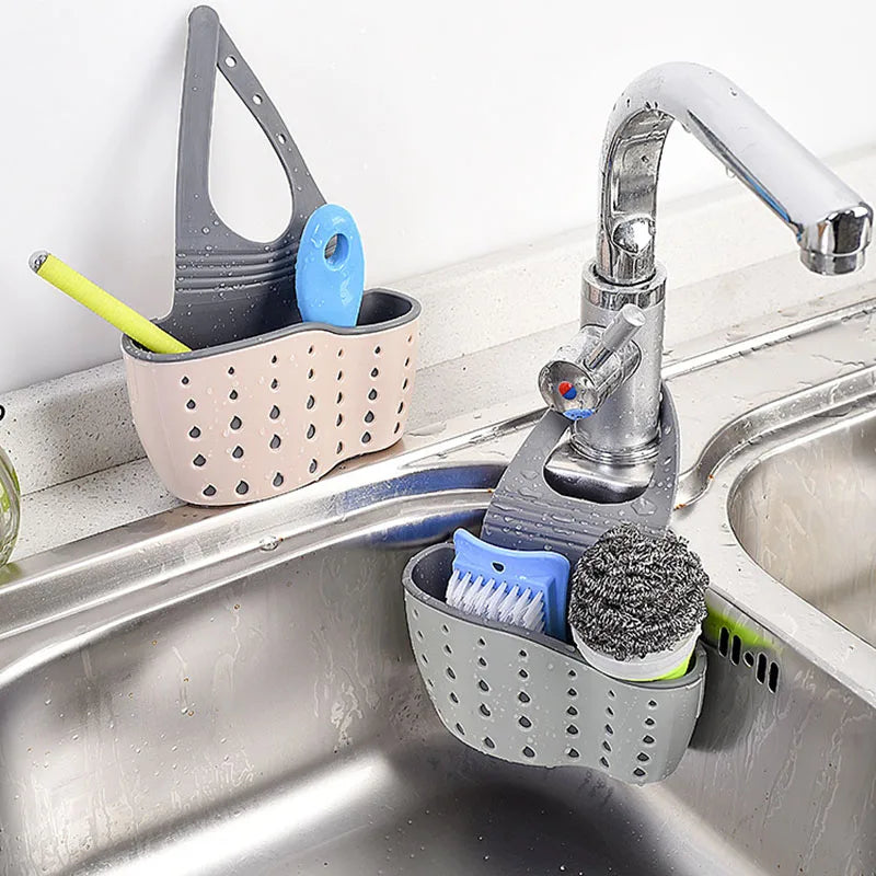 Kitchen Sink Sponge Holder - Faucet Organizer Caddy