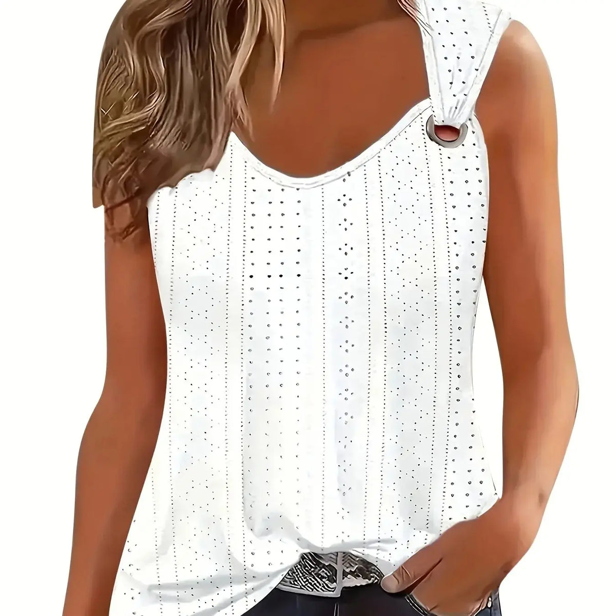 Top Bordado de Tirantes para Mujer – Escote en V