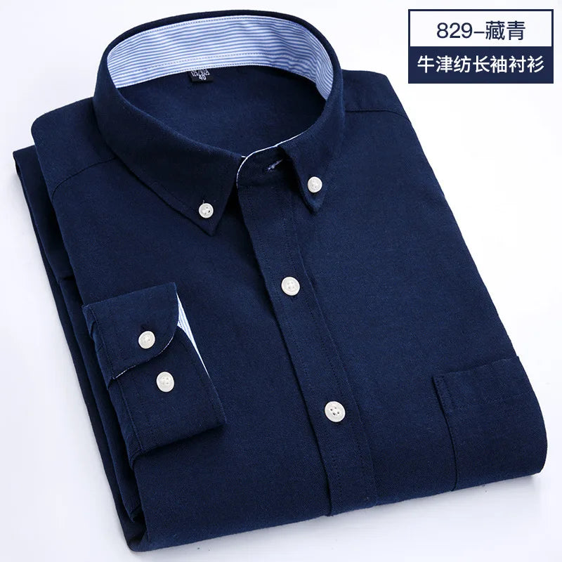 Camisa Oxford de Manga Larga para Hombre – Casual y Elegante