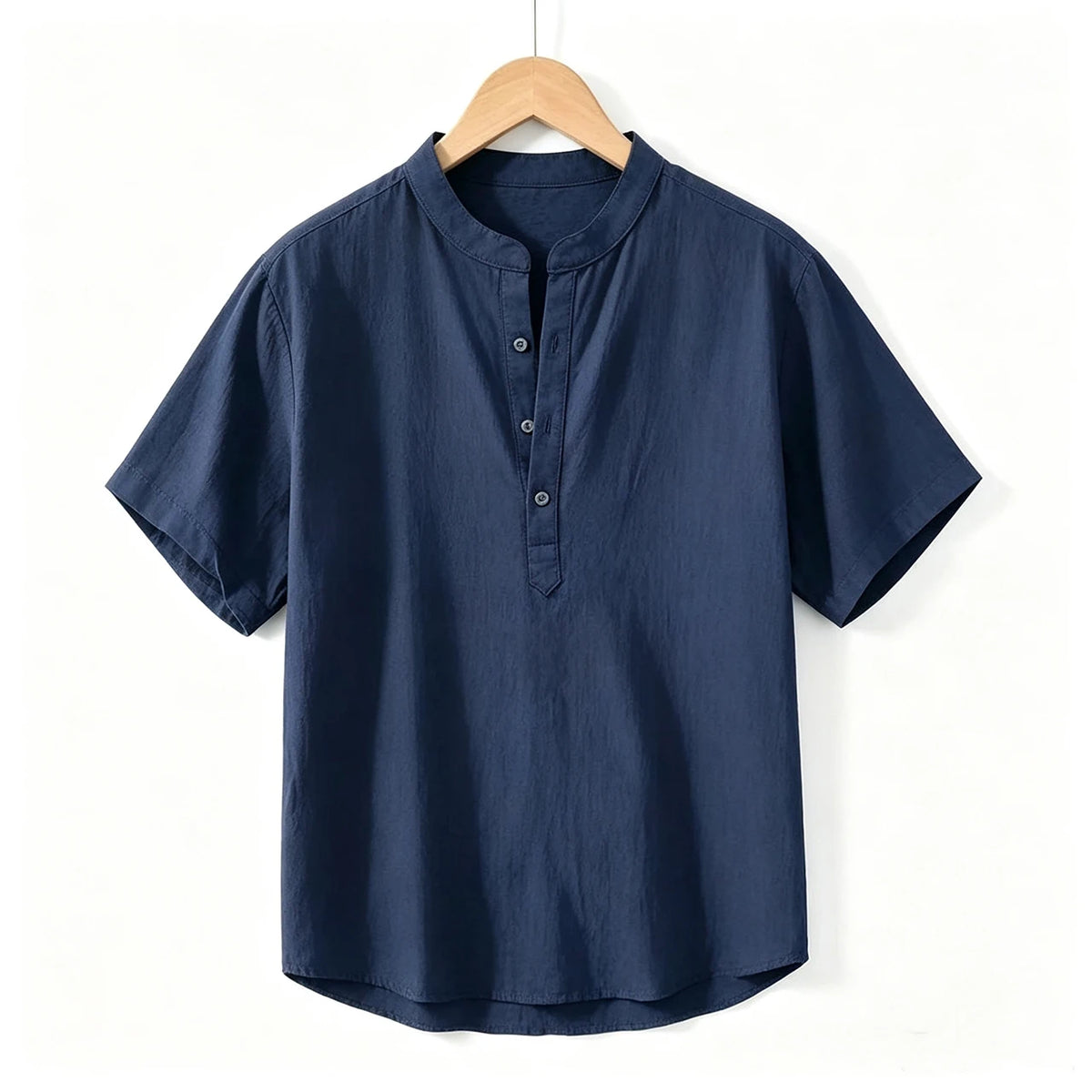 New Cotton Linen Shirts for Men Casual Shirts Lightweight  Short  Sleeve Henley Beach Shirts Hawaiian T Shirts for Men