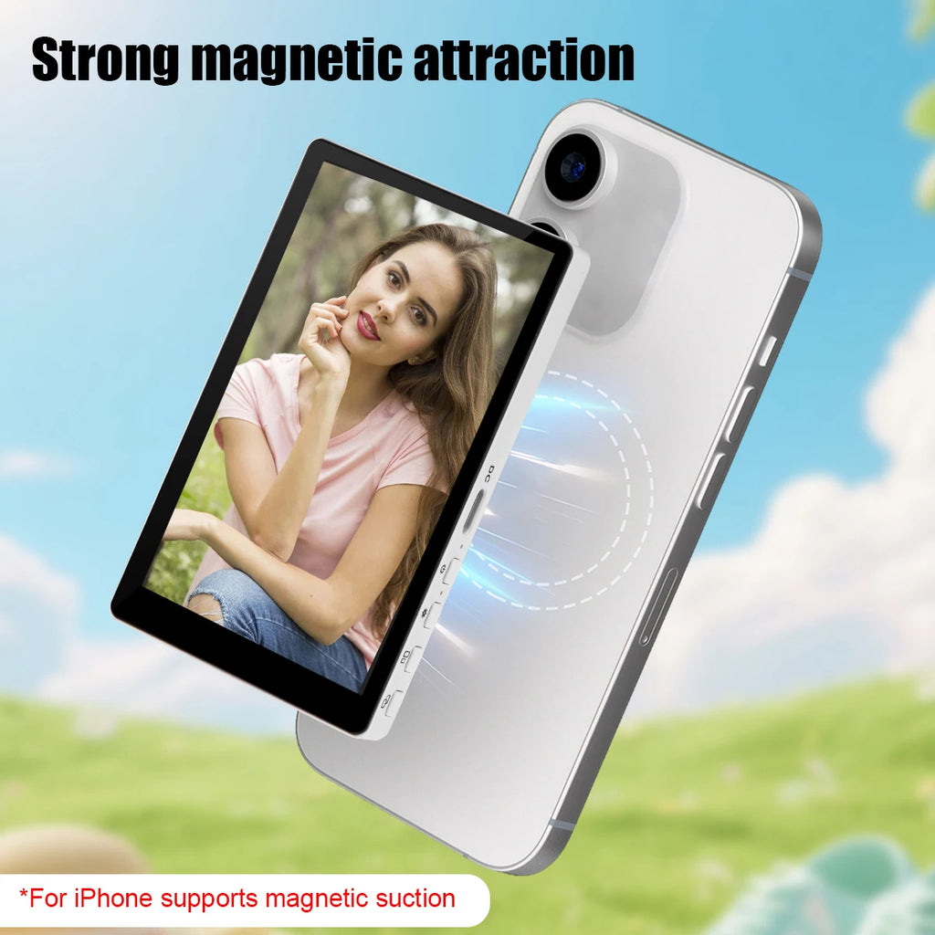 Wireless Monitor Rear Camera Screen Smartphone Selfie Magnetic Screen For Vlog Live Stream Video Recording Outdoor Selfie tool