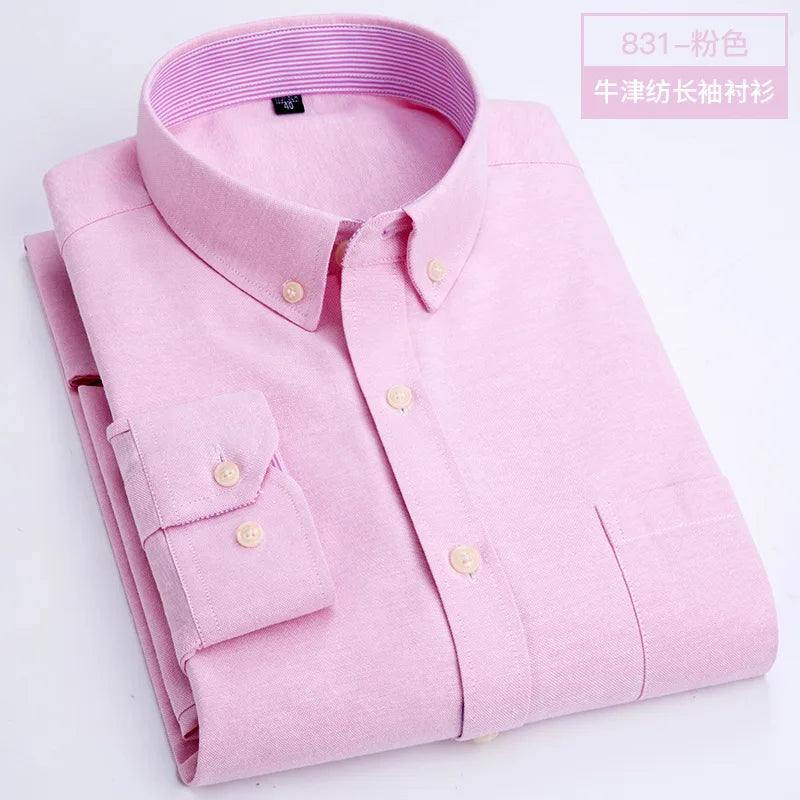 Camisa Oxford de Manga Larga para Hombre – Casual y Elegante
