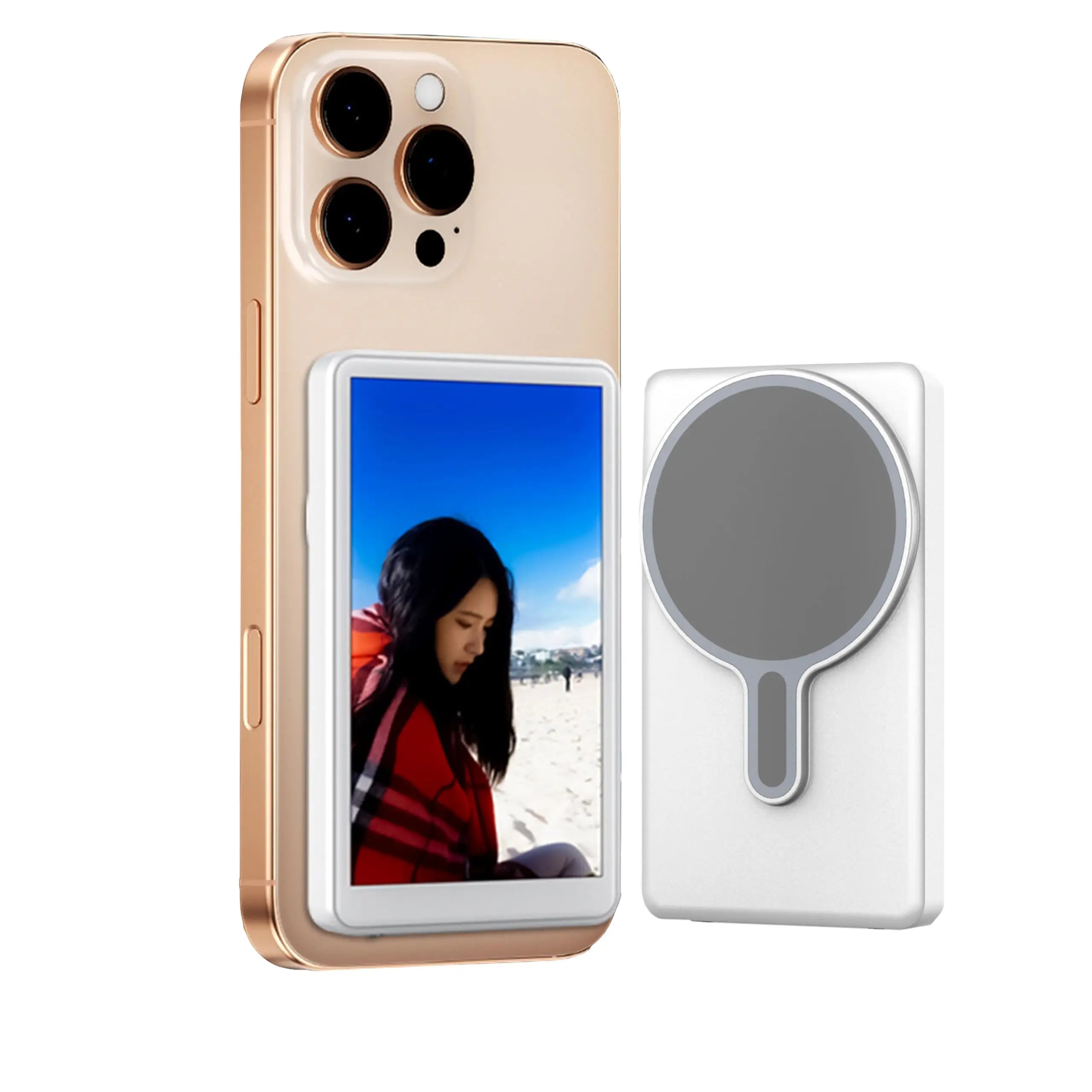 2025 New Wireless Magnetic Monitor Screen for Using Phone Rear Camera for Smartphone Selfie Vlog Live Stream Video Recording
