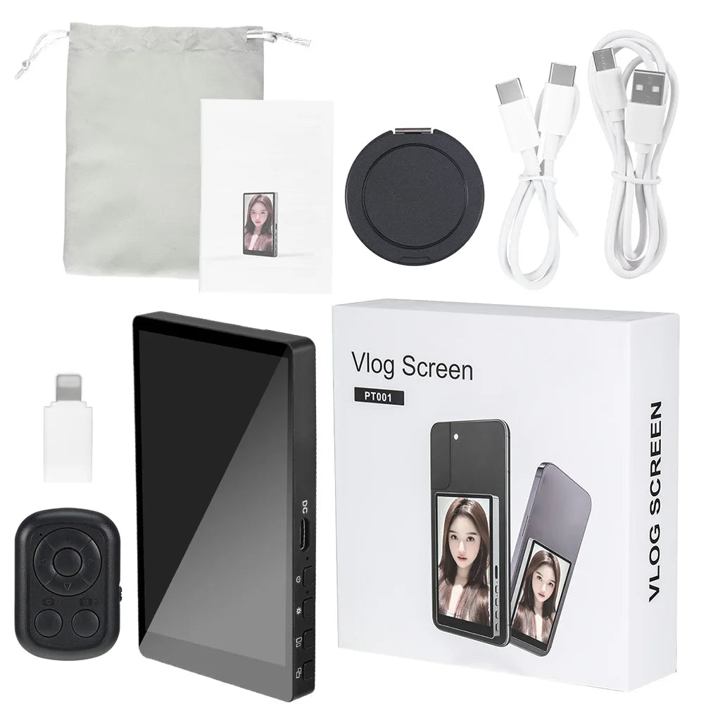 Magnetic Mobile Phone Selfie Monitor Screen with Sound For Smartphone Rear Camera Live Selfie Video Streaming For iPhone Android
