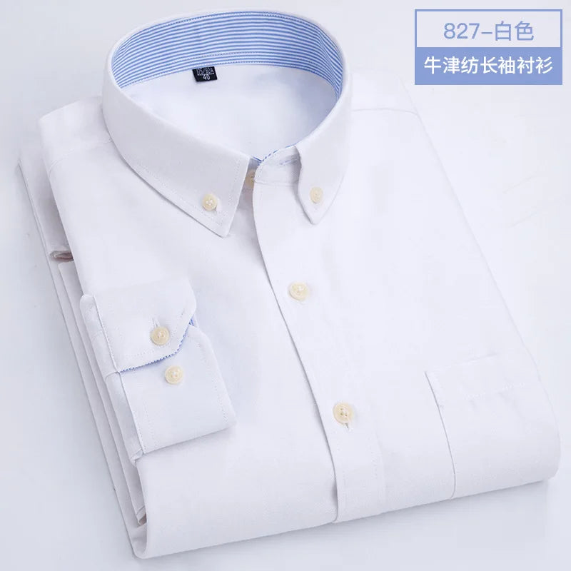 Camisa Oxford de Manga Larga para Hombre – Casual y Elegante