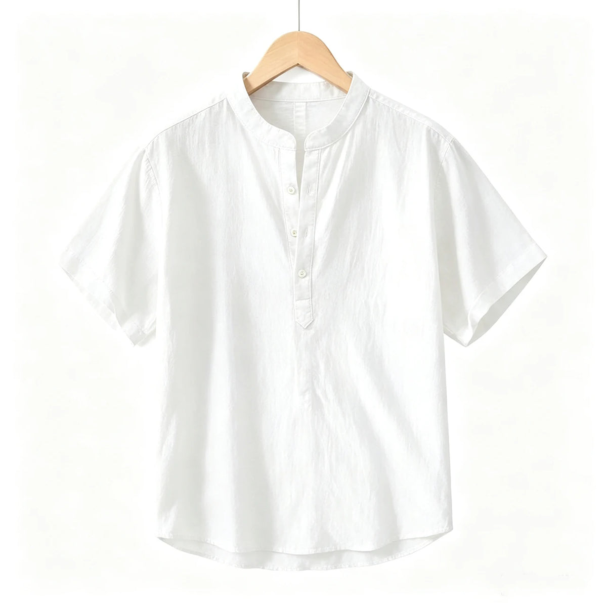 New Cotton Linen Shirts for Men Casual Shirts Lightweight  Short  Sleeve Henley Beach Shirts Hawaiian T Shirts for Men