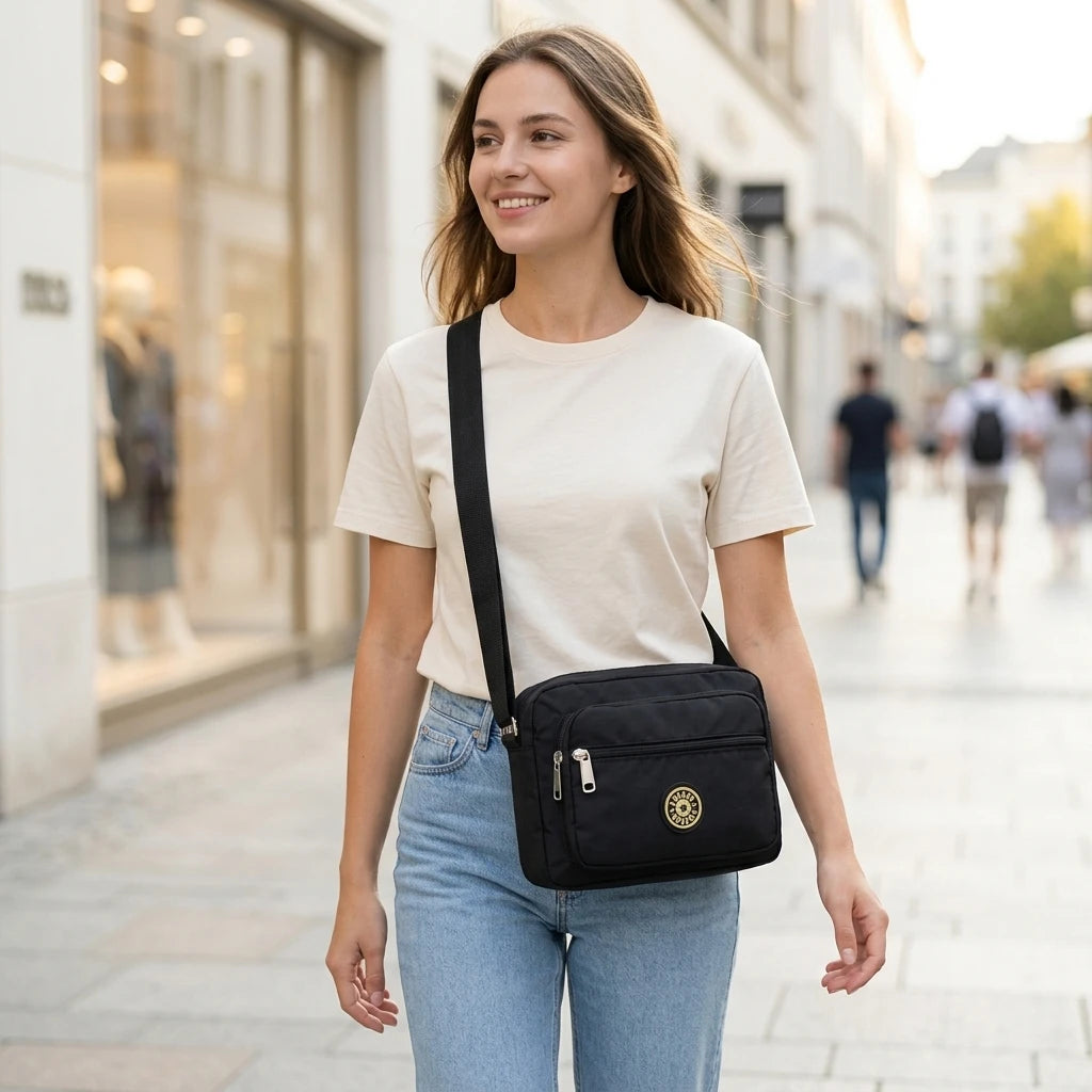 Bolso Crossbody para Mujer con Múltiples Bolsillos – Correa Ajustable