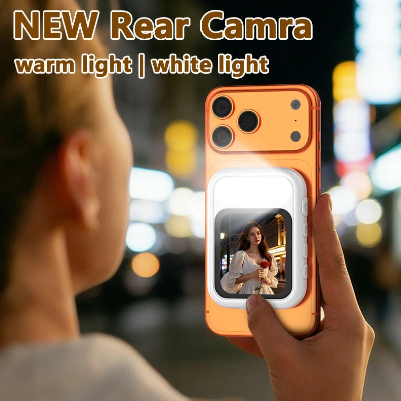 Monitor Magnético para Selfies con Cámara Trasera – Pantalla para Vlog y Video