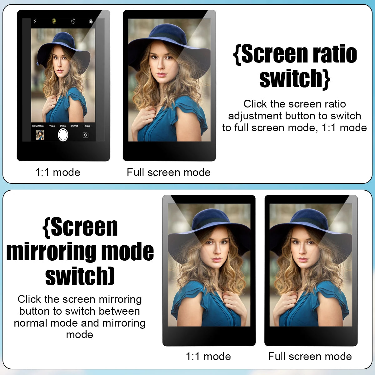 Wireless Monitor Rear Camera Screen Smartphone Selfie Magnetic Screen For Vlog Live Stream Video Recording Outdoor Selfie tool