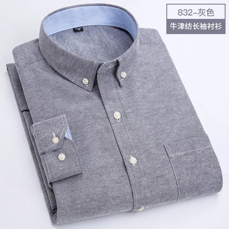 Camisa Oxford de Manga Larga para Hombre – Casual y Elegante