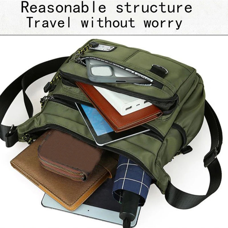 Bolso Crossbody para Hombre – Múltiples Bolsillos y Correa Ajustable