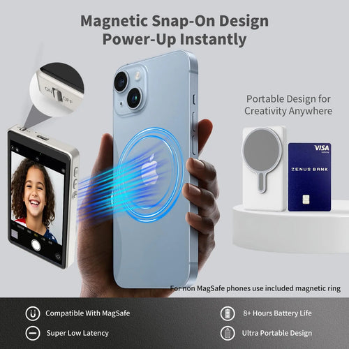2025 New Wireless Magnetic Monitor Screen for Using Phone Rear Camera for Smartphone Selfie Vlog Live Stream Video Recording
