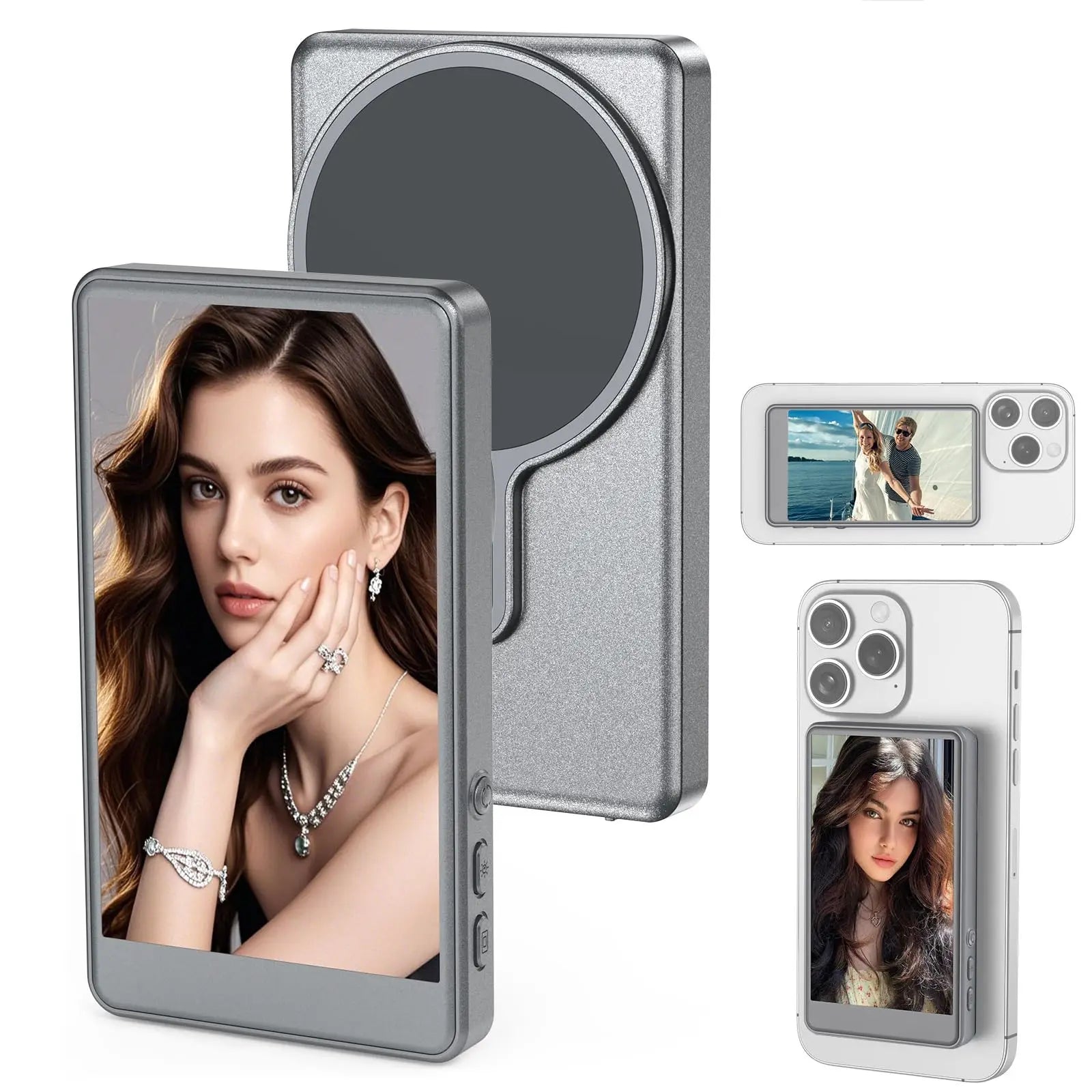 2025 New Wireless Magnetic Monitor Screen for Using Phone Rear Camera for Smartphone Selfie Vlog Live Stream Video Recording