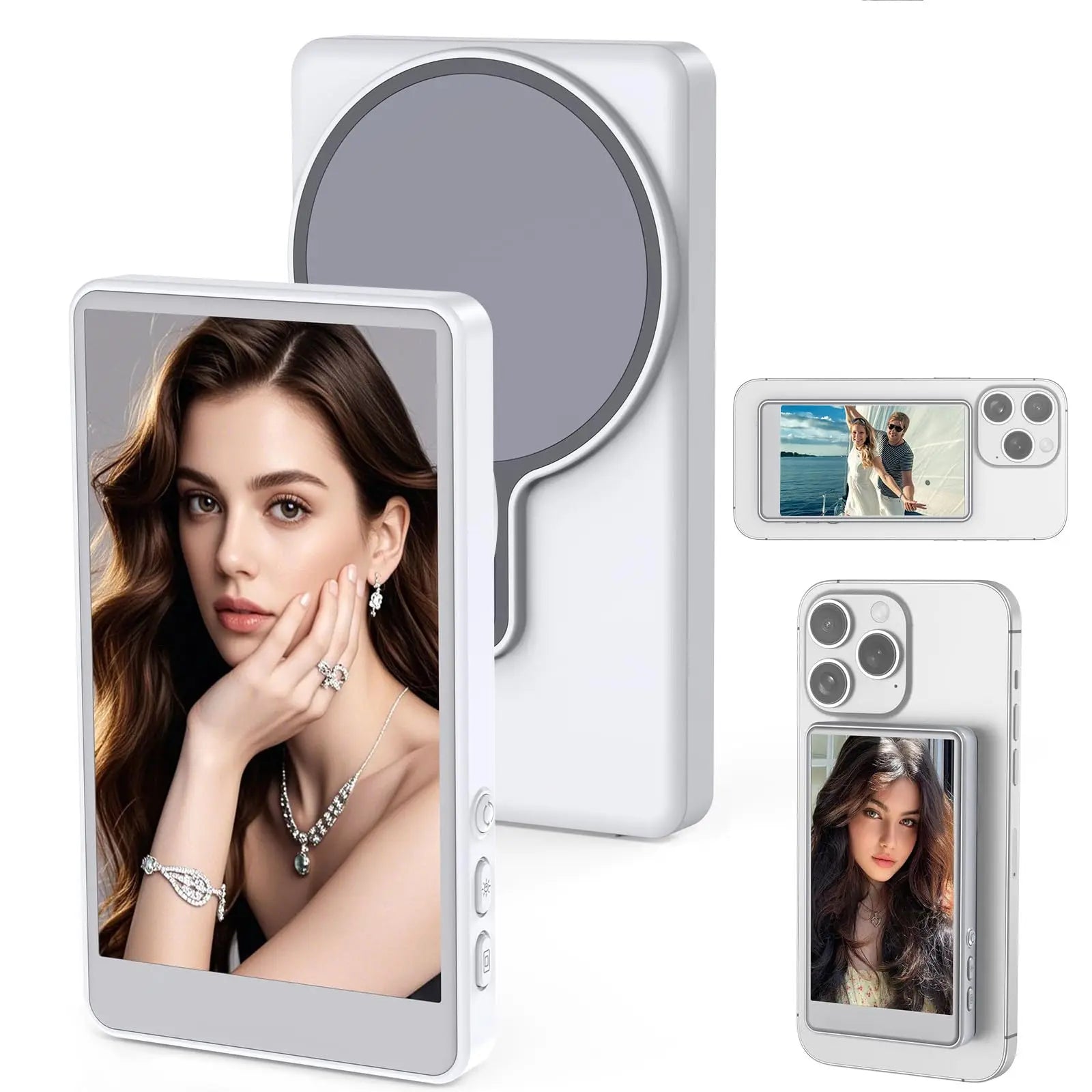2025 New Wireless Magnetic Monitor Screen for Using Phone Rear Camera for Smartphone Selfie Vlog Live Stream Video Recording